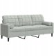 3-osobowa sofa z poduszkami, jasnoszara, 180 cm, aksamit Lumarko! 1
