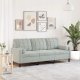3-osobowa sofa z poduszkami, jasnoszara, 180 cm, aksamit Lumarko! 2