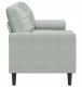 3-osobowa sofa z poduszkami, jasnoszara, 180 cm, aksamit Lumarko! 4