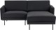 Beliani Narożnik dla 2 osób lewy czarny BREDA 1