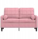 2-osobowa sofa z poduszkami, różowa, 120 cm, aksamit Lumarko! Lumarko! 3