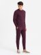 Dresowy bawełniany komplet męski BASIC bluza nierozpinana + joggery  bordowy V3 Z84 M 3