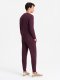 Dresowy bawełniany komplet męski BASIC bluza nierozpinana + joggery  bordowy V3 Z84 M 7