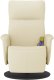 Rozkładany fotel masujący z podnóżkiem, kremowy, sztuczna skóra 3