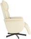 Rozkładany fotel masujący z podnóżkiem, kremowy, sztuczna skóra 4