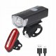 LAMPKA LED Rowerowa ZESTAW PRZÓD TYŁ Przednia USB 9