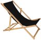 Leżak drewniany ogrodowy z 3-stopniową regulacją składany plażowy czarny UNIWERSALNY 1