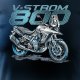 Koszulka z motocyklem na motor Suzuki V-strom Vstrom 800 męska granatowa REGULAR M 2