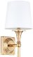 Kinkiet Cosmo Light Lampa ścienna do jadalni Austin W01265AU-WH metal tkanina złota biała 3