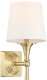 Kinkiet Cosmo Light Eklektyczna lampa ścienna Austin W01289BR-WH metal tkanina mosiądz biała 3