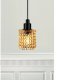 Wisząca lampa nad stół tuba HOLLYWOOD 46483027 szklana bursztynowy czarny 5