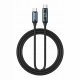 Kabel USB BWOO BWOO kabel Pleciony USB-C - USB-C 1m 60W z animowanym podświetleniem, czarny 1