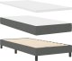 vidaXL Ciemnoszare łóżko kontynentalne z materacem, 90 x 200 cm, materiał 2