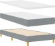 vidaXL Łóżko box spring w jasnoszarym kolorze, 90 x 200 cm, z materiału. 1