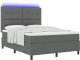 vidaXL Łóżko sprężynowe z materacem i LED - Ciemnoszare - 160x200 cm 2