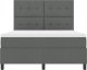 vidaXL Łóżko sprężynowe z materacem i LED - Ciemnoszare - 160x200 cm 4