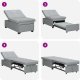 vidaXL Sofa 3 w 1 - Rozkładany design w jasnoszarym kolorze 2