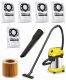 Vacuum Cleaner KARCHER Wet and dry vacuum cleaner WD 3 S V-17/4/20 + 4 FB 1000 Watts Suction power 230W Capacity 17 l Noise 74 dB Yellow Weight 4.8 kg 1.628-152.0 4