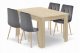 Zestaw stół NP 120x80 Dąb Sonoma + 4 krzesła LIBRA szare 1