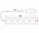 Przedłużacz PM/5-3-3M 3x1,5 BIAŁY Rum-Lux 5