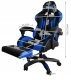 Fotel Biurowy Obrotowy Gamingowy / Czarno - Niebieski / Malatec 2