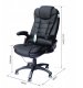 Fotel Biurowy Skóra Eko Z Masażem Czarny 15
