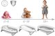 Ricokids Wanienka składana dla dzieci, niemowląt z termometrem i wkładką RK-287 biało-szara 13
