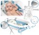 Ricokids Wanienka składana dla dzieci, niemowląt ze stelażem, termometrem i wkładką RK-287 biało-niebieska 12