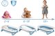 Ricokids Wanienka składana dla dzieci, niemowląt ze stelażem, termometrem i wkładką RK-287 biało-niebieska 15