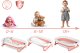 Ricokids Wanienka składana dla dzieci, niemowląt ze stelażem, termometrem i wkładką RK-287 biało-różowa 15