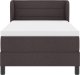 Ciemnobrązowe łóżko box z sprężynowym materacem 90x200 cm, tkanina 3