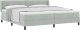 Łóżko z materacem vidaXL w jasnoszarym kolorze 200x200 cm z aksamitu 1