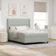 Łóżko typu Box Spring z materacem Jasnoszary 140x190 cm Aksamit 1