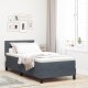 Łóżko Box Spring z materacem i LED szare 90x200 cm welur 1