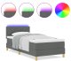 vidaXL łóżko sprężynowe z materacem i LED ciemnoszare 90x190 cm tkanina 1
