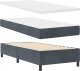 Łóżko kontynentalne vidaXL z materacem i LED w ciemnoszarym kolorze 100x200 cm z aksamitu 2