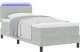 vidaXL Łóżko z materacem Box Spring z LED Jasnoszary 90x190 cm Aksamit 1