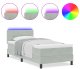 vidaXL Łóżko z materacem Box Spring z LED Jasnoszary 90x190 cm Aksamit 2