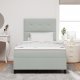 Łóżko Box Spring z materacem i LED Szary Jasny 120x200 cm Aksamit 3