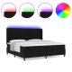 Łóżko Box Spring z Materacem i LED Czarne 200x200 cm Tkanina 2