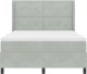 łóżko typu box spring z materacem i podświetleniem szare aksamitne 160x200 cm 2