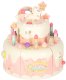 Tort urodzinowy piętrowy do krojenia na rzepy muzyka światła kuchnia 16 elementów różowy 2