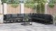 vidaXL Zestaw Sof na Ogród 8 pcs Czarny 353 x 283 x 71 cm Aluminium 1