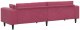 vidaXL Sofa welurowa z poduszką z poduszką Czerwone wino 208 cm Aksamit 2
