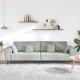 vidaXL Sofa welurowa z poduszką z poduszką Jasnoszary 208 cm Aksamit 3