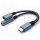 Adapter USB Qoltec USB-C - Jack 3.5mm + USB-C Szary  (51785) 1
