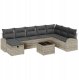 vidaXL 9-częściowy zestaw sof ogrodowych z poduszkami jasnoszary polirattan 2
