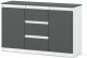 Komoda Do Salonu Nowoczesna 120cm Agnes Plus 3 Szuflady Biała Szara Mat 1