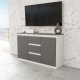 Komoda Do Salonu Nowoczesna 120cm Agnes Plus 3 Szuflady Biała Szara Mat 3