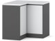Szafka Kuchenna Stojąca Bella Narożna Z Blatem 90x90 Szary Biały Mat 1